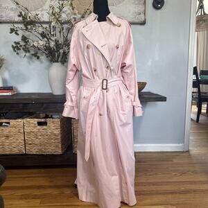 VTG Burberrys Trench Coat Pink Nova Check Designer Quiet Lux M/L?